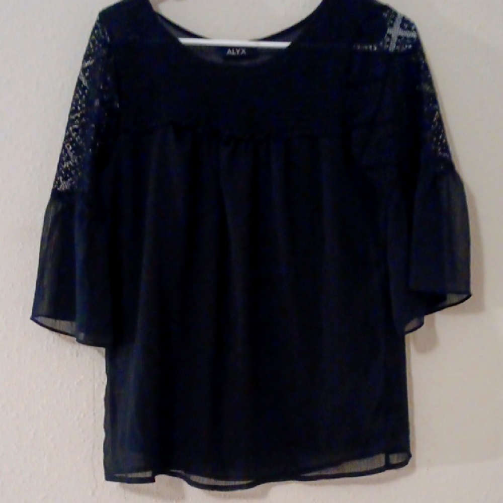 Alyx Black Lace Sleeve Women's Top